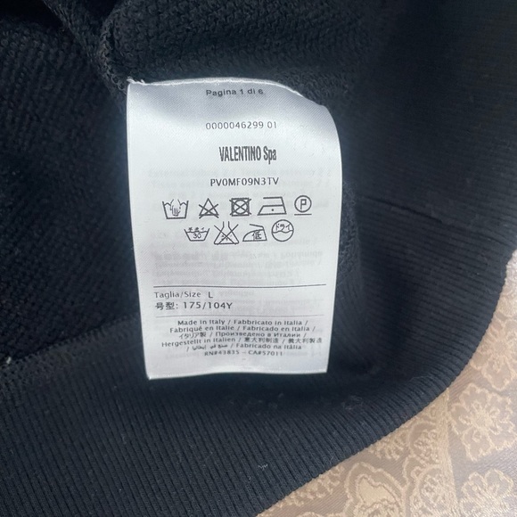 Valentino VLTN Print Men Black Jersey Jumper Sz L - Picture 5 of 9